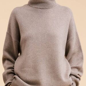 Elegant Taupe Turtleneck Sweater